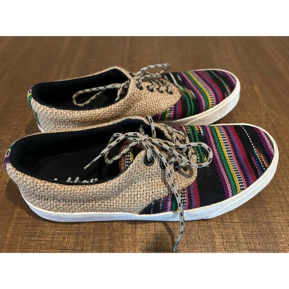 Inkkas Unisex Handmade Lace Up Sneakers Womens 8 Mens 6 Mexico Southwest Aztec - Picture 7 of 8